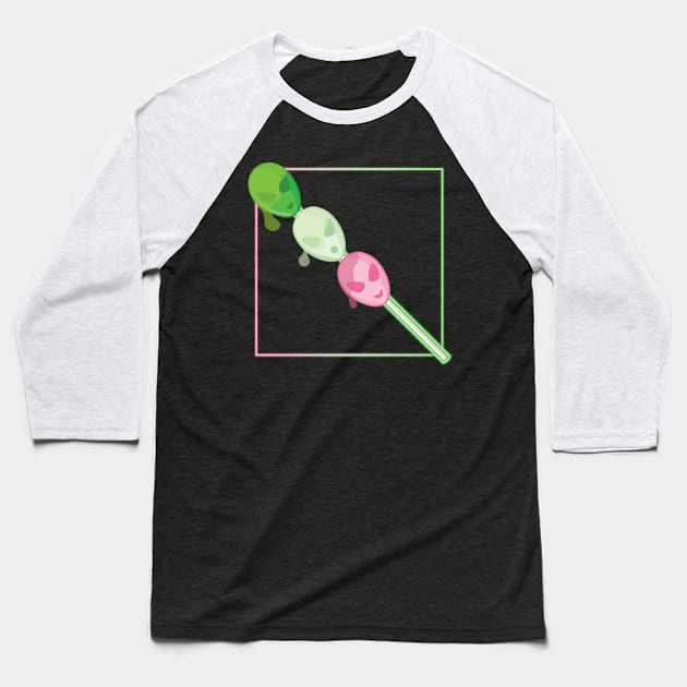 Alien Dango Baseball T-Shirt by artslee